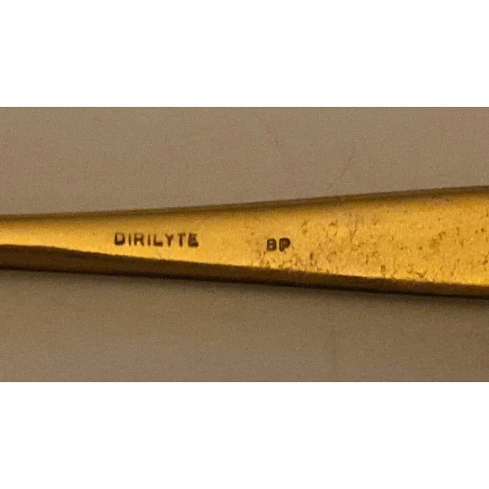 Vintage Dirigold Dirilyte Goldware M Flatware Serving Sugar Dip Spoon